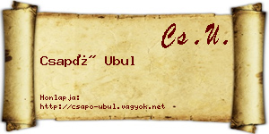 Csapó Ubul névjegykártya